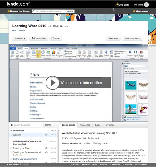 Learning Word 2010 by Chris Grover - Online training course available from Lynda.com